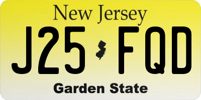 NJ license plate J25FQD