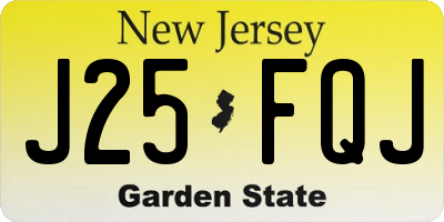 NJ license plate J25FQJ