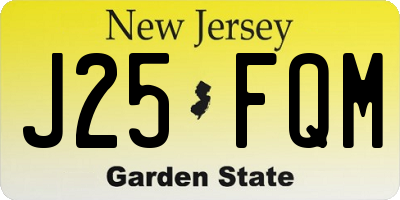 NJ license plate J25FQM