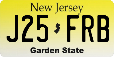 NJ license plate J25FRB