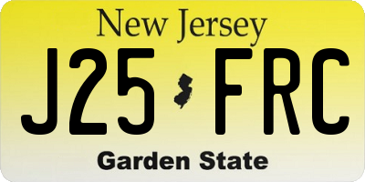 NJ license plate J25FRC