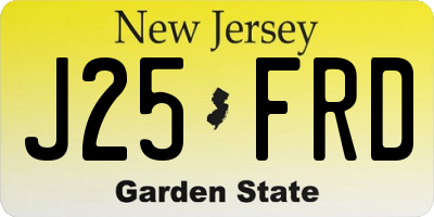 NJ license plate J25FRD
