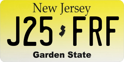 NJ license plate J25FRF