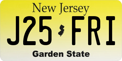 NJ license plate J25FRI