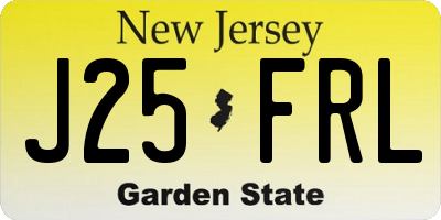 NJ license plate J25FRL