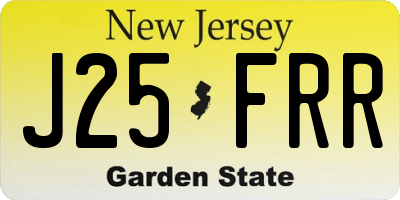 NJ license plate J25FRR