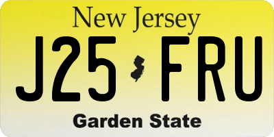 NJ license plate J25FRU