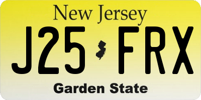 NJ license plate J25FRX