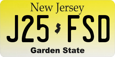 NJ license plate J25FSD