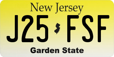 NJ license plate J25FSF
