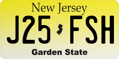 NJ license plate J25FSH