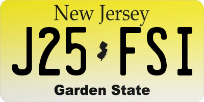 NJ license plate J25FSI