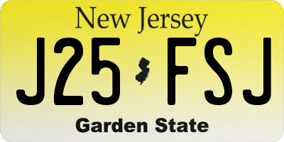 NJ license plate J25FSJ