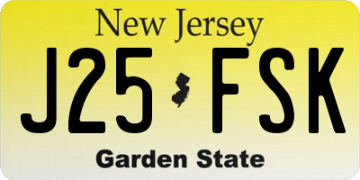 NJ license plate J25FSK