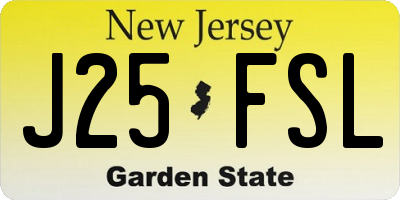 NJ license plate J25FSL