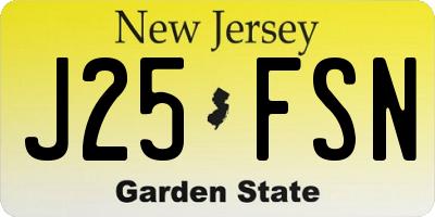 NJ license plate J25FSN
