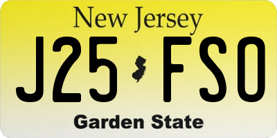 NJ license plate J25FSO
