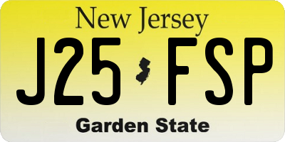 NJ license plate J25FSP