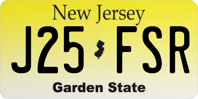 NJ license plate J25FSR