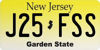 NJ license plate J25FSS