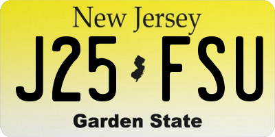 NJ license plate J25FSU