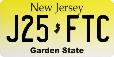 NJ license plate J25FTC