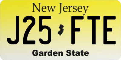NJ license plate J25FTE
