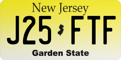 NJ license plate J25FTF