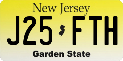 NJ license plate J25FTH