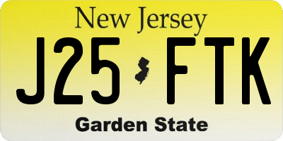 NJ license plate J25FTK