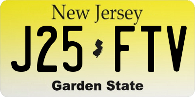 NJ license plate J25FTV