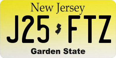 NJ license plate J25FTZ