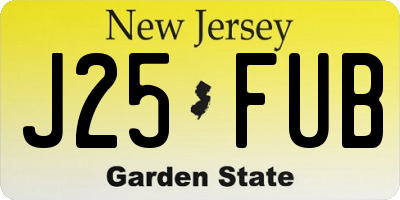 NJ license plate J25FUB