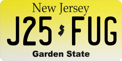 NJ license plate J25FUG