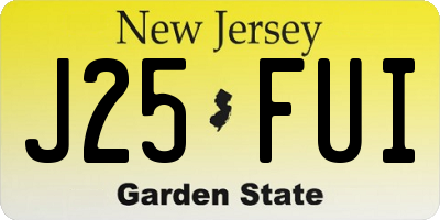 NJ license plate J25FUI