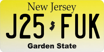 NJ license plate J25FUK