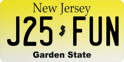 NJ license plate J25FUN