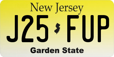 NJ license plate J25FUP