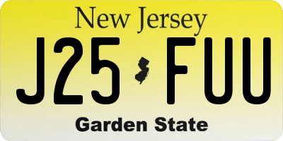 NJ license plate J25FUU