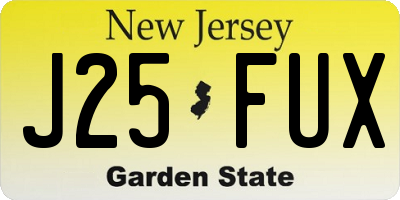 NJ license plate J25FUX