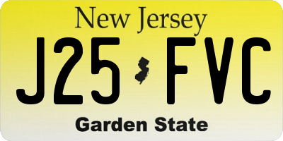 NJ license plate J25FVC