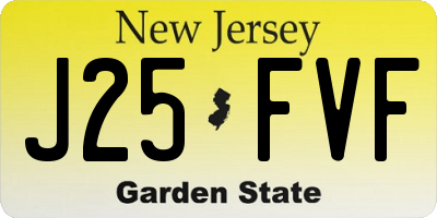 NJ license plate J25FVF