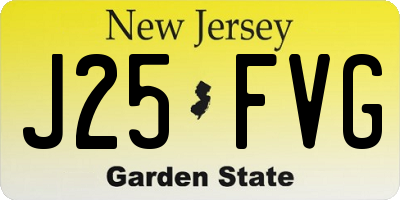 NJ license plate J25FVG