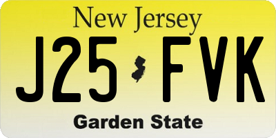 NJ license plate J25FVK