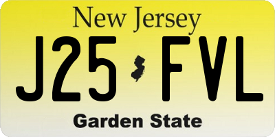 NJ license plate J25FVL