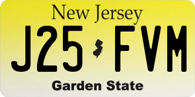 NJ license plate J25FVM