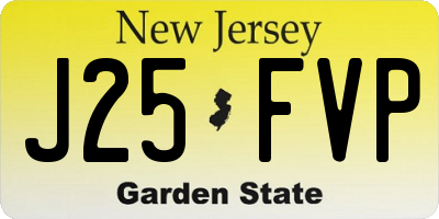 NJ license plate J25FVP