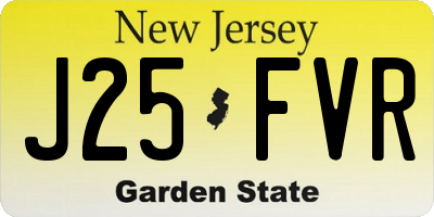 NJ license plate J25FVR