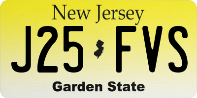 NJ license plate J25FVS