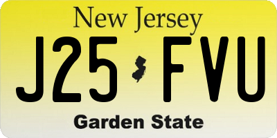 NJ license plate J25FVU